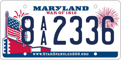 MD license plate 8AA2336