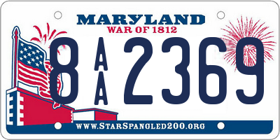 MD license plate 8AA2369