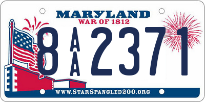 MD license plate 8AA2371