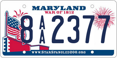 MD license plate 8AA2377