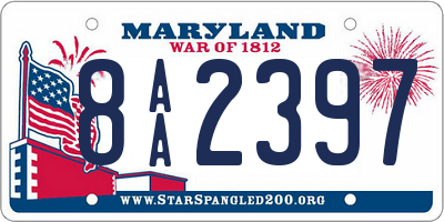 MD license plate 8AA2397