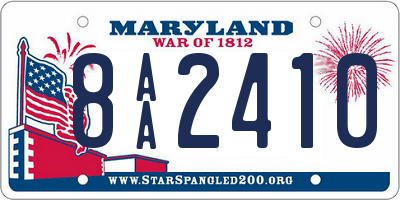 MD license plate 8AA2410
