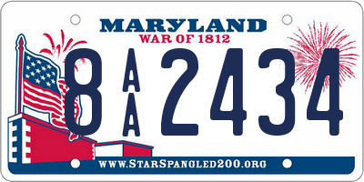 MD license plate 8AA2434