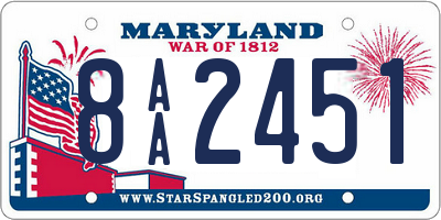 MD license plate 8AA2451