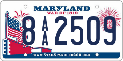 MD license plate 8AA2509