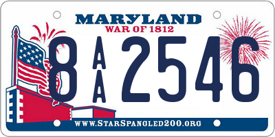 MD license plate 8AA2546