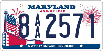 MD license plate 8AA2571