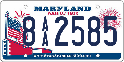 MD license plate 8AA2585