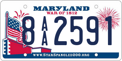 MD license plate 8AA2591