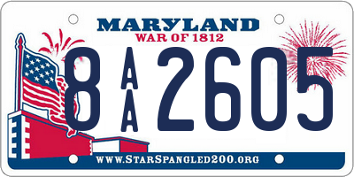 MD license plate 8AA2605
