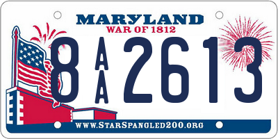 MD license plate 8AA2613