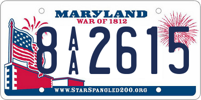 MD license plate 8AA2615
