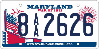MD license plate 8AA2626