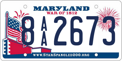 MD license plate 8AA2673