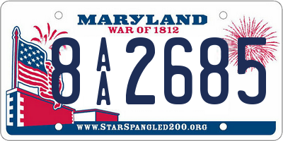 MD license plate 8AA2685