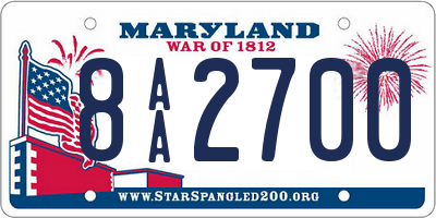 MD license plate 8AA2700
