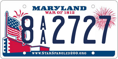 MD license plate 8AA2727