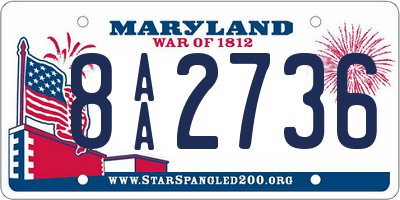 MD license plate 8AA2736