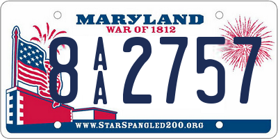 MD license plate 8AA2757