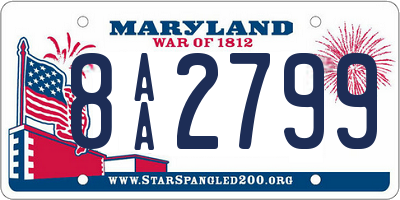 MD license plate 8AA2799