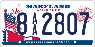 MD license plate 8AA2807
