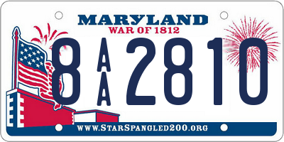 MD license plate 8AA2810