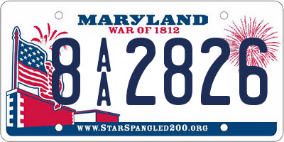 MD license plate 8AA2826