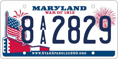MD license plate 8AA2829