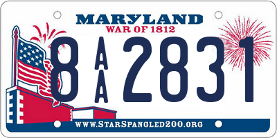 MD license plate 8AA2831
