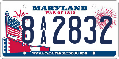 MD license plate 8AA2832