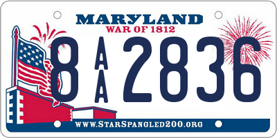 MD license plate 8AA2836