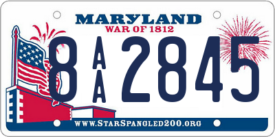MD license plate 8AA2845
