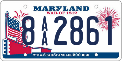 MD license plate 8AA2861