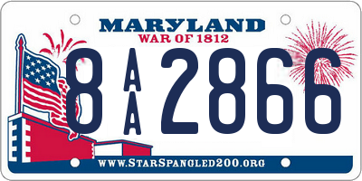 MD license plate 8AA2866