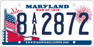 MD license plate 8AA2872