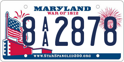 MD license plate 8AA2878