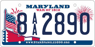 MD license plate 8AA2890