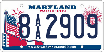 MD license plate 8AA2909