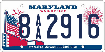 MD license plate 8AA2916