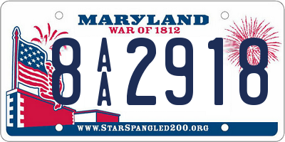 MD license plate 8AA2918