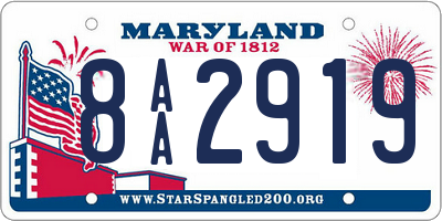 MD license plate 8AA2919
