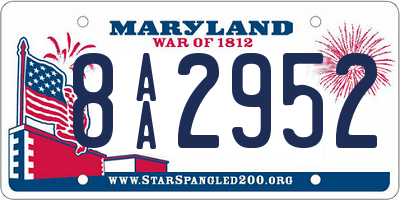 MD license plate 8AA2952