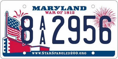 MD license plate 8AA2956