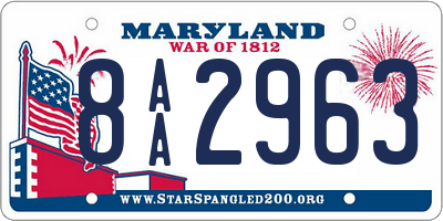 MD license plate 8AA2963