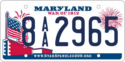 MD license plate 8AA2965