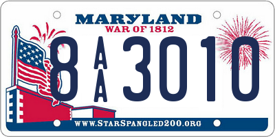 MD license plate 8AA3010