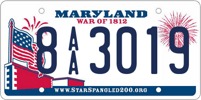 MD license plate 8AA3019