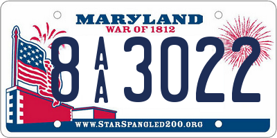 MD license plate 8AA3022