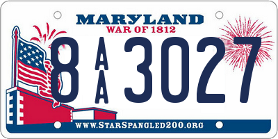 MD license plate 8AA3027