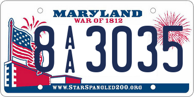 MD license plate 8AA3035